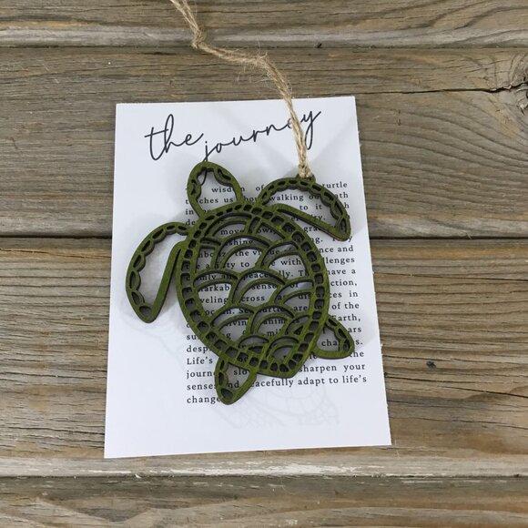 Sea Turtle Story Card Christmas Ornament - Picture 1 of 5